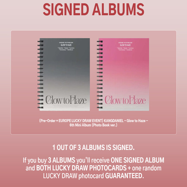 KANGDANIEL - Glow to Haze (Photo Book ver.)- Pre-Order + EUROPE LUCKY DRAW EVENT)