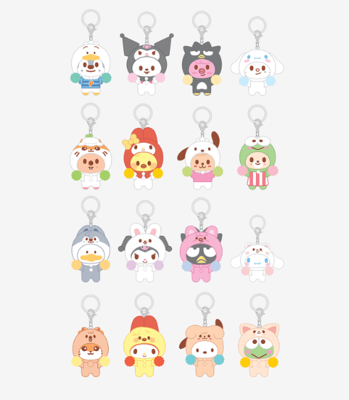 STRAY KIDS - SKZOO X SANRIO CHARACTERS OFFICIAL MD SECRET FLOCKED FIGURE KEYRING (CHEER UP VER)