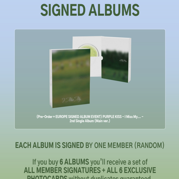 PURPLE KISS - I Miss My.- 2nd Single Album (SIGNED EUROPE EVENT)