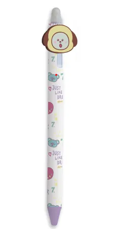 BOLIGRAFO DE GEL BORRABLE CON TOPPER BT21 THE JOURNEY