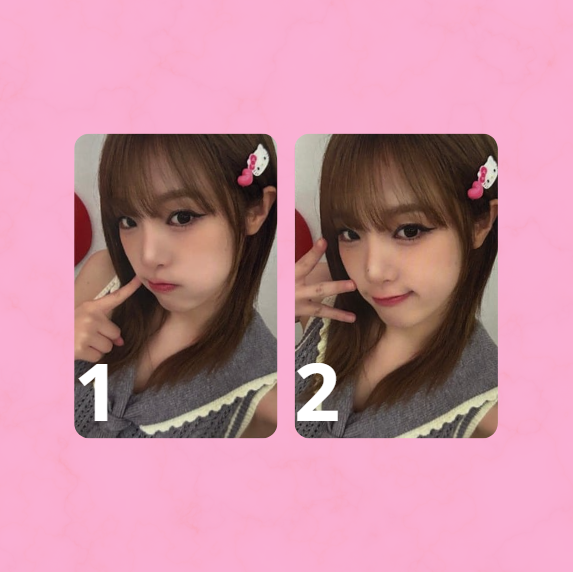 YENA - PHOTOCARD OFICIAL - BLOOMING WINGS APPLE MUSIC LUCKY DRAW HELLO KITTY VER.
