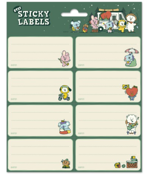 ETIQUETAS ADHESIVAS BT21 OUTDOOR WEEKEND