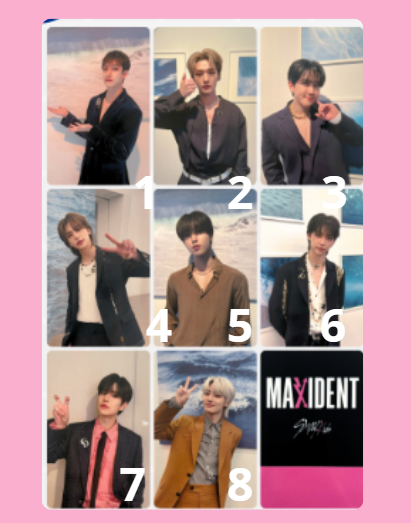 STRAY KIDS- PHOTOCARD OFICIAL MAXIDENT