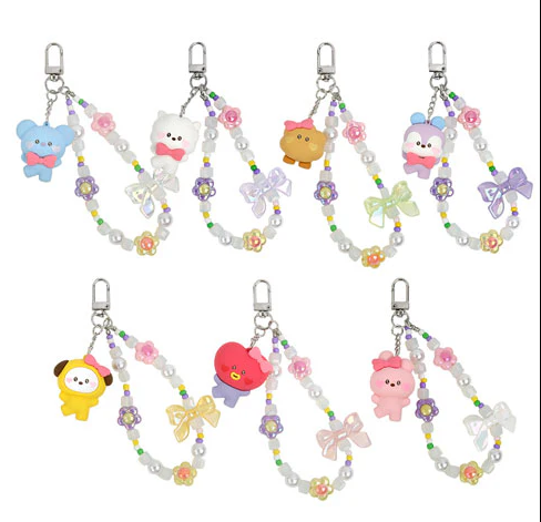 BT21 Beads Strap Keyring Lovely
