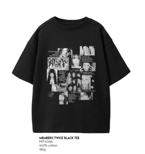 TWICE- CAMISETA NEGRA ALL MEMBERS