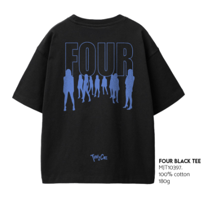 TWICE- CAMISETA FOUR NEGRA