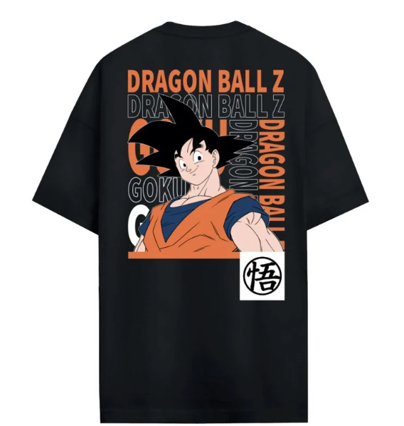 GOKU- Camiseta Oversized Negro de Dragon Ball