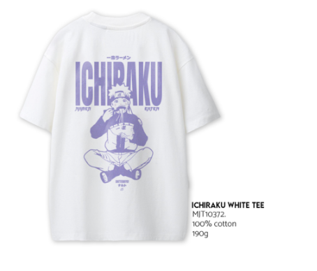 NARUTO- CAMISETA ICHIRAKU WHITE TEE