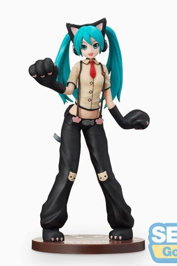 Hatsune Miku Project DIVA Arcade Future Tone Estatua PVC SPM Hatsune Miku Kitty Cat 23 cm