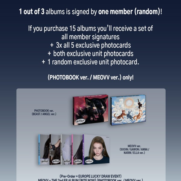 [Pre-Order + EUROPE LUCKY DRAW EVENT] MEOVV – THE 2nd EP ALBUM [BITE NOW] (MEOVV ver.)