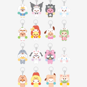 STRAY KIDS - SKZOO X SANRIO CHARACTERS OFFICIAL MD SECRET FLOCKED FIGURE KEYRING (CHEER UP VER)
