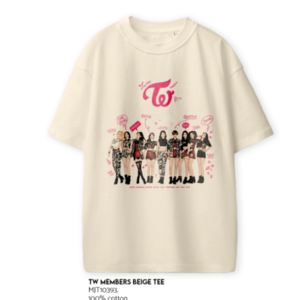 TWICE- CAMISETA ALL MEMBERS BEIGE