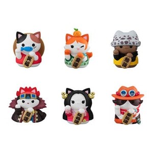 One Piece Mega Cat Project Figuras NyanPieceNyan! Beckoning cat Lucky Cat Pirates 7 cm