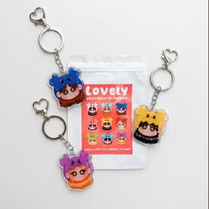 Blindbox lovelyz: llavero acrílico+pegatina+photocard
